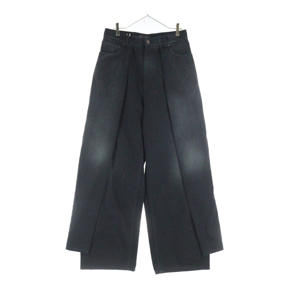 BALENCIAGA(バレンシアガ) Double Side Pants ダブルサイドパンツ ワイドパンツ ブラック 767983 TNW11