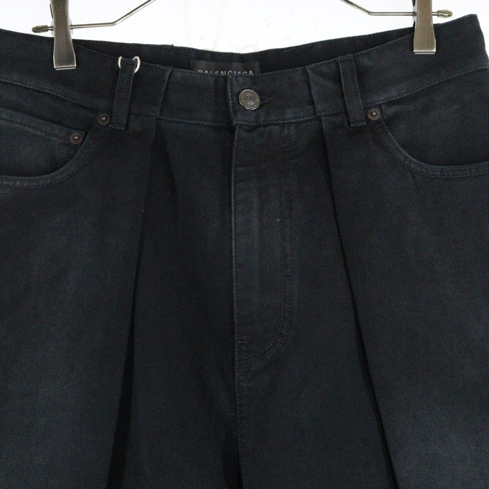 BALENCIAGA(バレンシアガ) Double Side Pants ダブルサイドパンツ ワイドパンツ ブラック 767983 TNW11