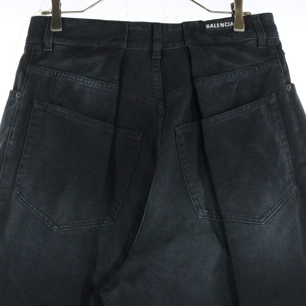 BALENCIAGA(バレンシアガ) Double Side Pants ダブルサイドパンツ ワイドパンツ ブラック 767983 TNW11