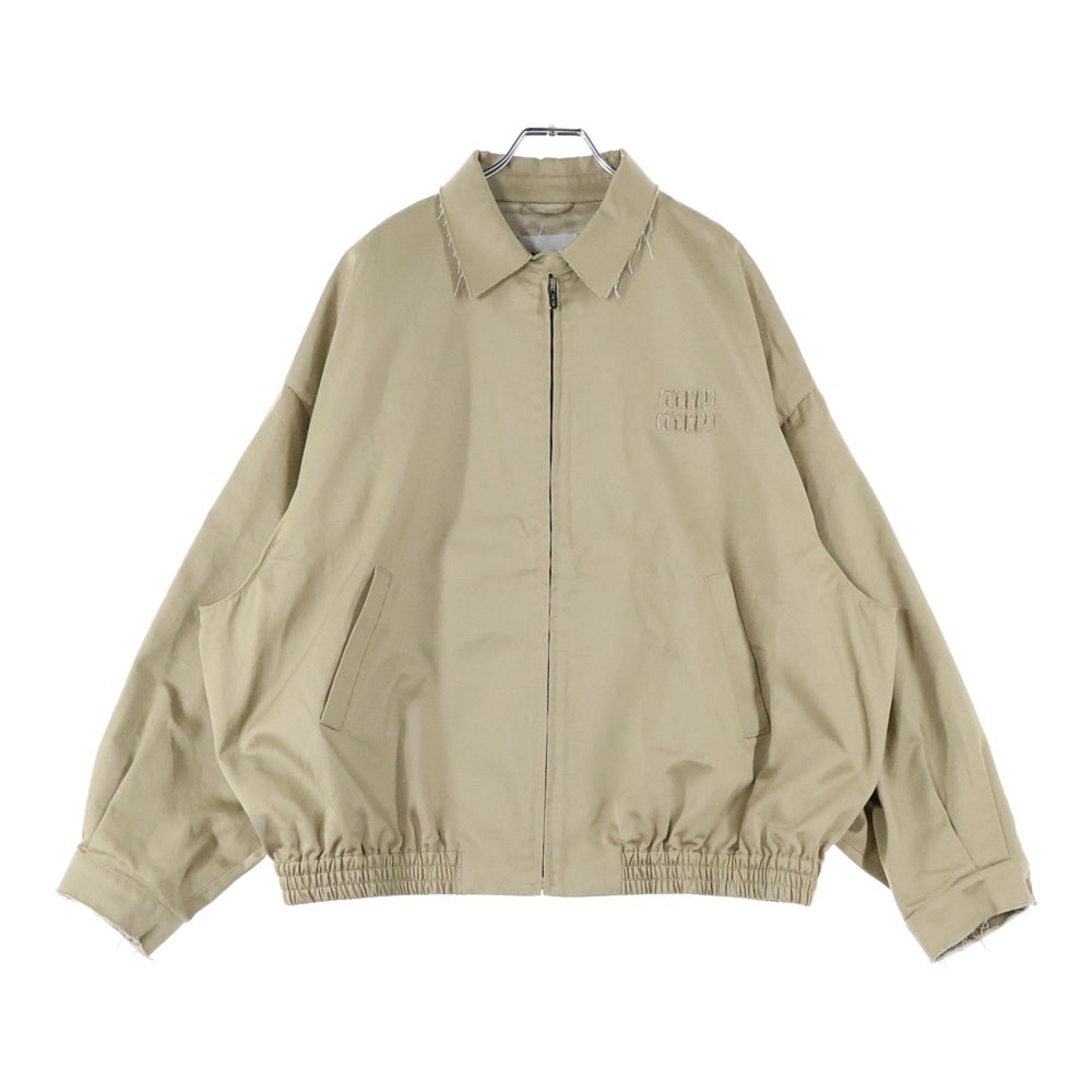 miumiu(ミュウミュウ) Oversized Chino Blouson Jacket オーバーサイズ チノ ブルゾンジャケット ベージュ ML843