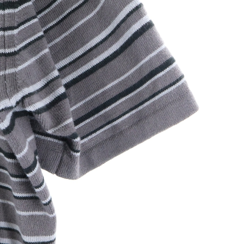 ARMANI COLLEZIONI(アルマーニ コレツィオーニ) 半袖ボーダーポロシャツ グレー