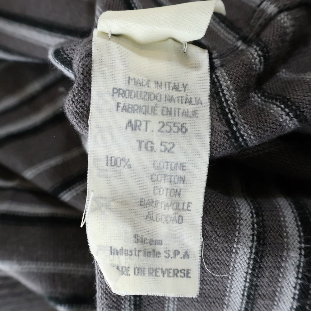 ARMANI COLLEZIONI(アルマーニ コレツィオーニ) 半袖ボーダーポロシャツ グレー