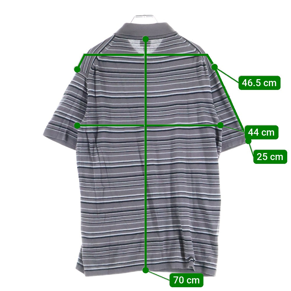 ARMANI COLLEZIONI(アルマーニ コレツィオーニ) 半袖ボーダーポロシャツ グレー