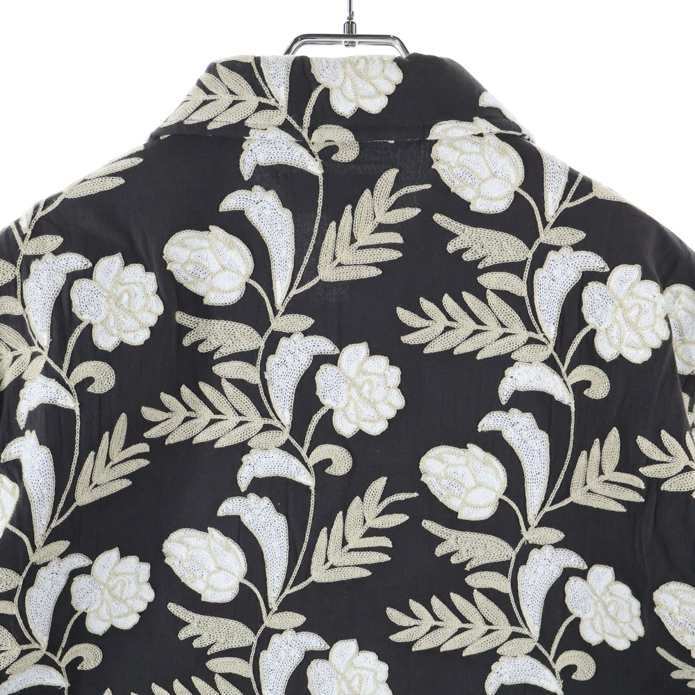 KITH(キス) 25SS Floral Woodpoint shirts フローラル ウッドポイント 半袖シャツ ブラウン