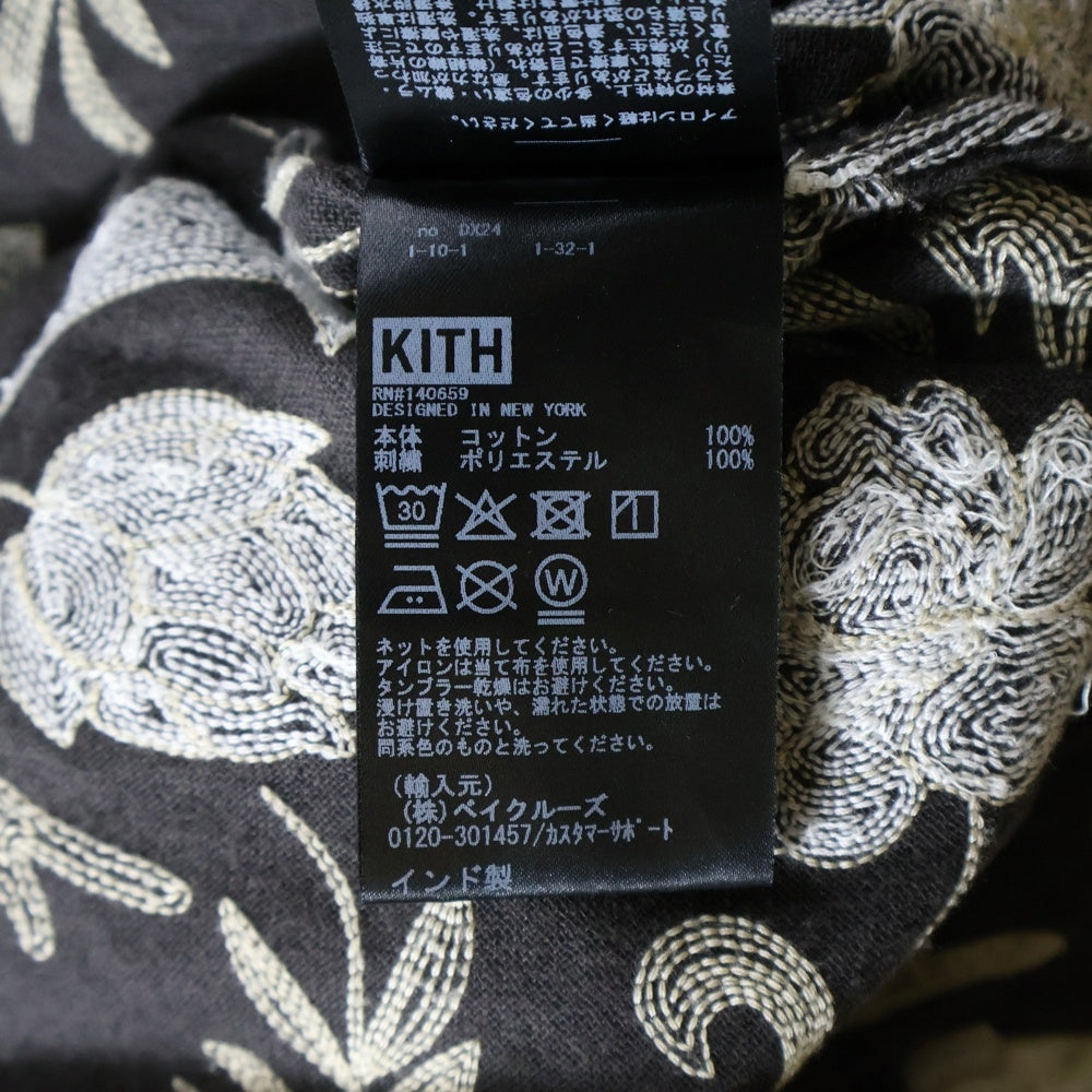 KITH(キス) 25SS Floral Woodpoint shirts フローラル ウッドポイント 半袖シャツ ブラウン