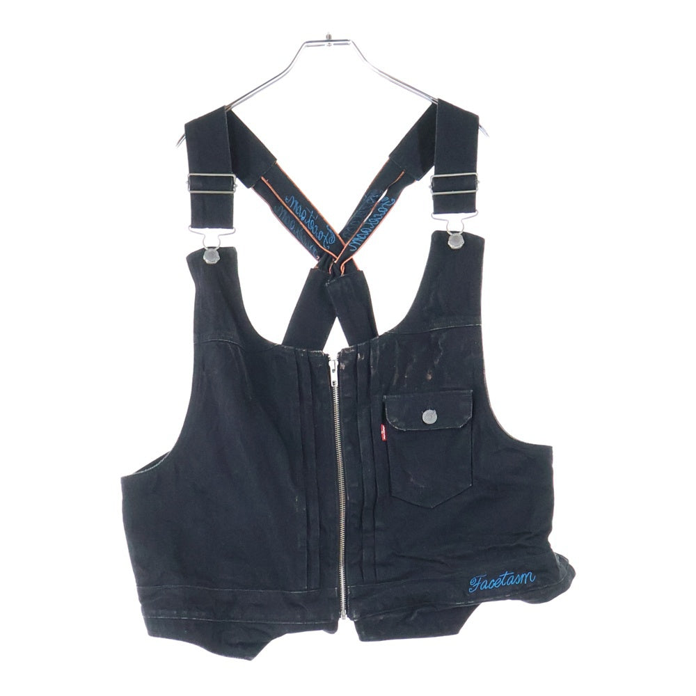 FACETASM(ファセッタズム) ×Levi's TYPE 1 VEST リーバイス タイプワン ベスト ブラック YA-VE-U01