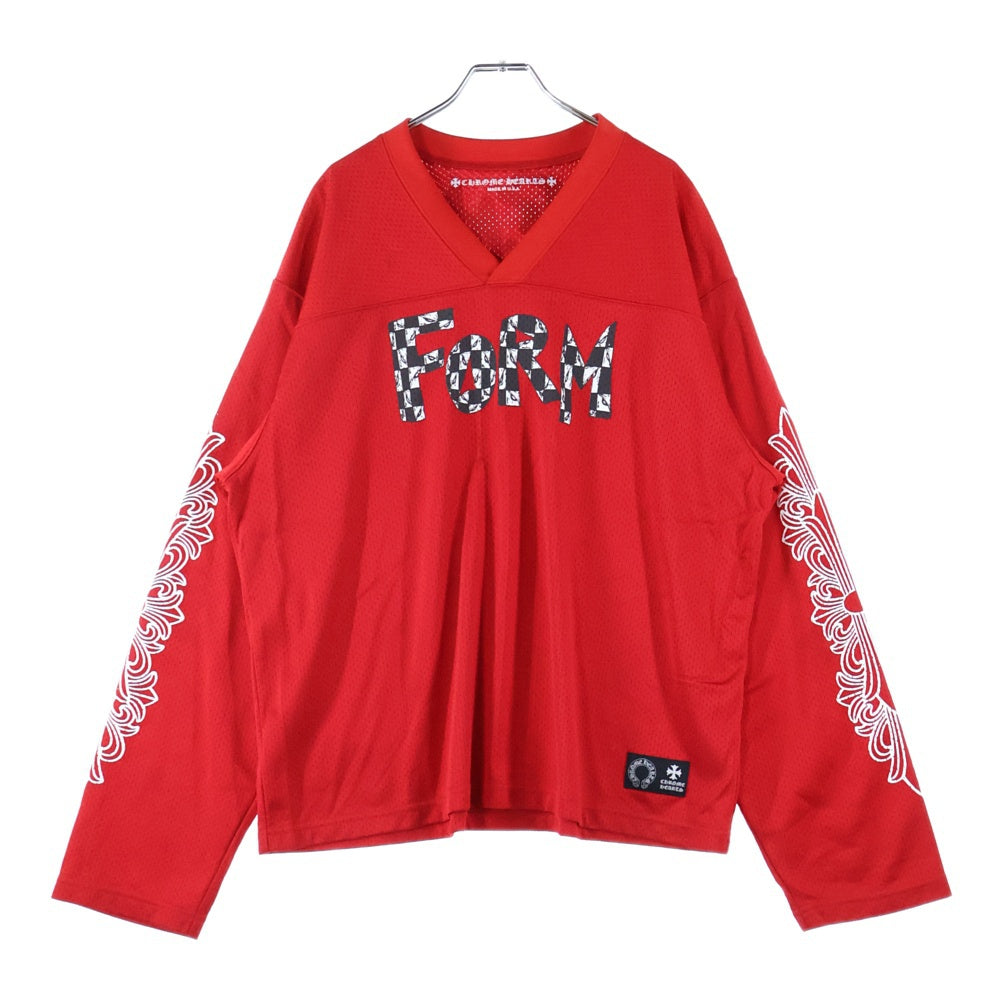 CHROME HEARTS(クロムハーツ) MATTY BOY PPO FORM TEAM MESH WARM UP JERSEY L/S TEE マッティボーイ メッシュ 長袖Tシャツ レッド