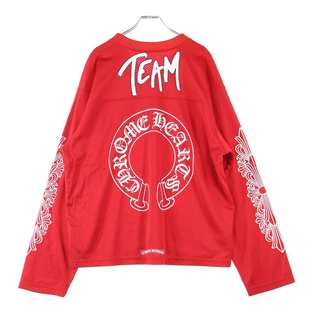 CHROME HEARTS(クロムハーツ) MATTY BOY PPO FORM TEAM MESH WARM UP JERSEY L/S TEE マッティボーイ メッシュ 長袖Tシャツ レッド