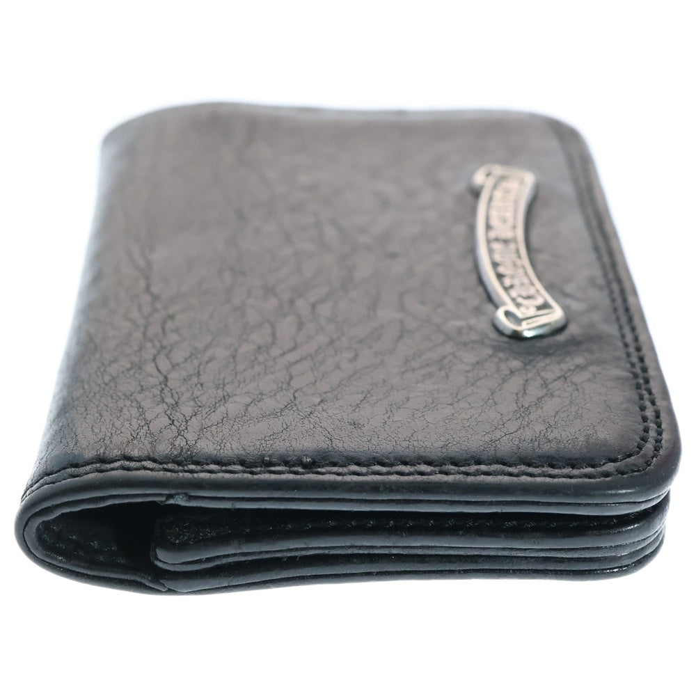 CHROME HEARTS(クロムハーツ) CARD CASE スクロールラベル レザーカードケース ブラック