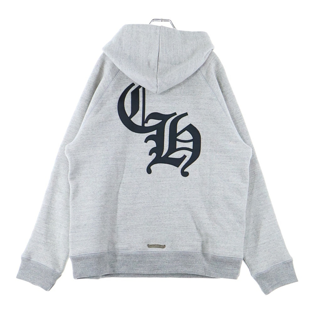 CHROME HEARTS(クロムハーツ) Y NOT CH LOGO CEMETERY CROSS HOODIE PULLOVER ワイノット セメタリーロゴ クロスパッチ プルオーバーパーカー スウェットパーカー グレー