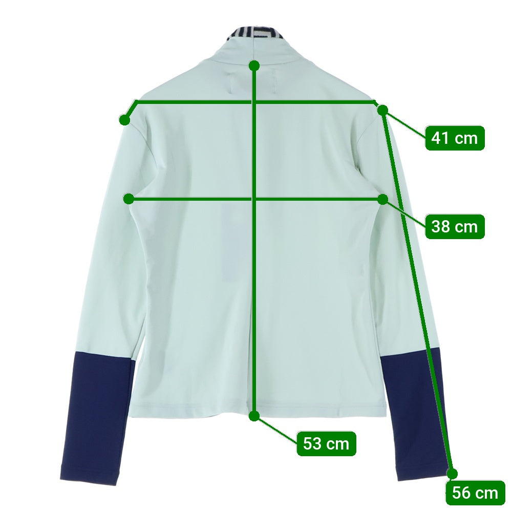 kotohayokozawa(コトハヨコザワ) High Neck Badge Long Tee ハイネックバッジロングティー レディースロゴ刺繍ハイネック長袖Tシャツ KT22A-CS02 ミント/ネイビー