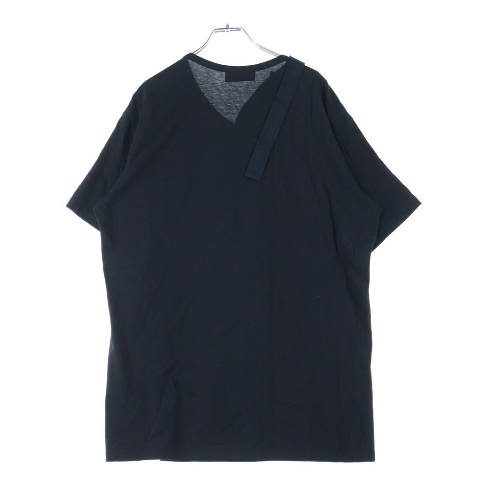 Yohji Yamamoto POUR HOMME(ヨウジヤマモト プールオム) ヘンリーネック Tシャツ ボタン装飾半袖Tシャツ HE-T08-072 ブラック