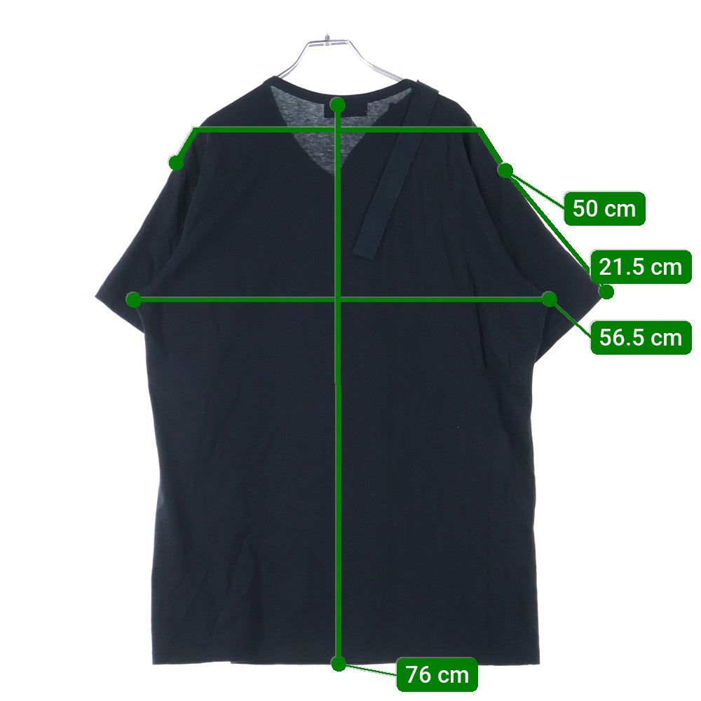 Yohji Yamamoto POUR HOMME(ヨウジヤマモト プールオム) ヘンリーネック Tシャツ ボタン装飾半袖Tシャツ HE-T08-072 ブラック
