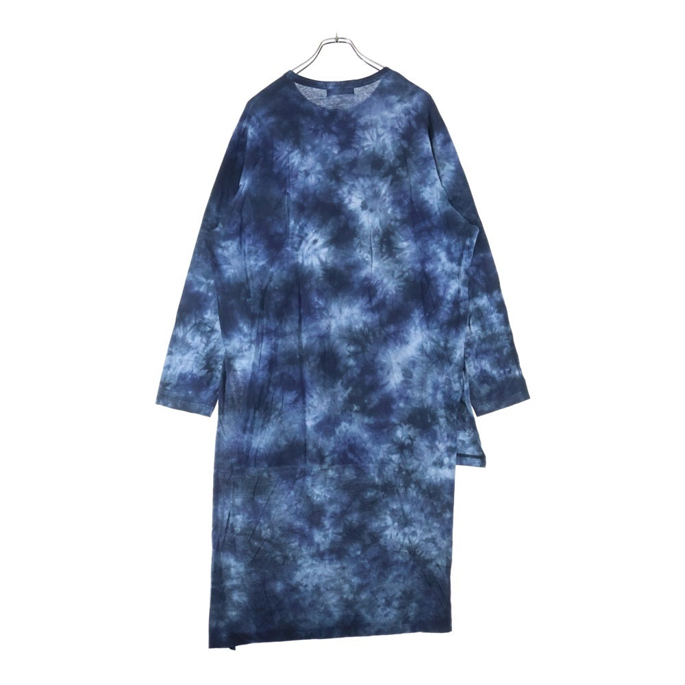Yohji Yamamoto POUR HOMME(ヨウジヤマモト プールオム) Tie-Dye タイダイ長袖Tシャツ スリットロングカットソー HD-T39-086 ネイビー