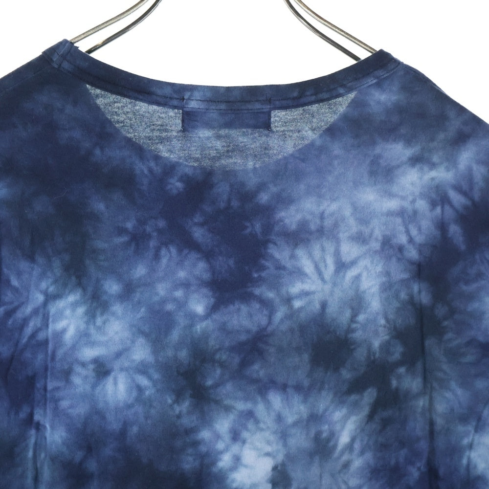 Yohji Yamamoto POUR HOMME(ヨウジヤマモト プールオム) Tie-Dye タイダイ長袖Tシャツ スリットロングカットソー HD-T39-086 ネイビー