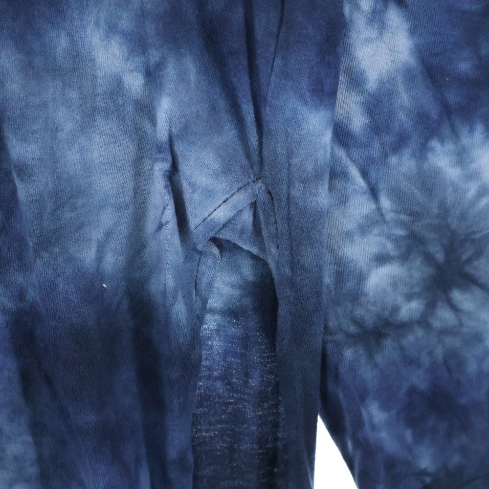 Yohji Yamamoto POUR HOMME(ヨウジヤマモト プールオム) Tie-Dye タイダイ長袖Tシャツ スリットロングカットソー HD-T39-086 ネイビー