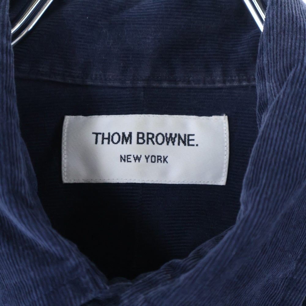 THOM BROWNE(トムブラウン) CORDUROY SHIRT コーデュロイ 長袖シャツ ネイビー MWL187E00144