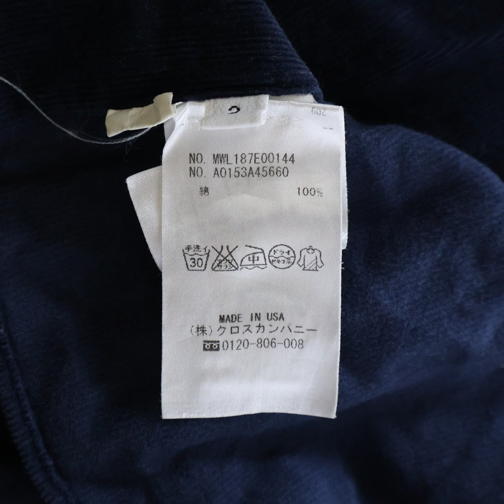 THOM BROWNE(トムブラウン) CORDUROY SHIRT コーデュロイ 長袖シャツ ネイビー MWL187E00144
