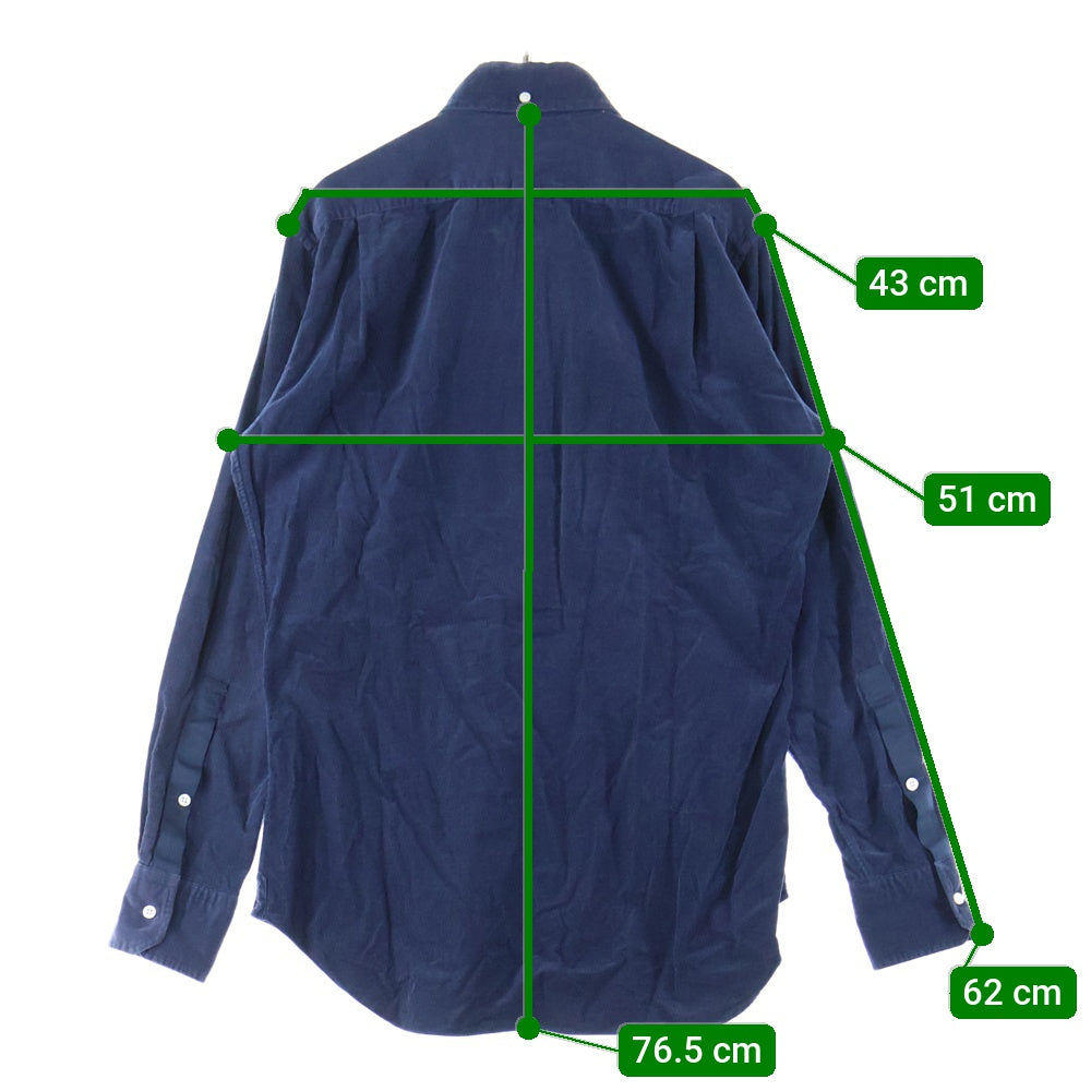 THOM BROWNE(トムブラウン) CORDUROY SHIRT コーデュロイ 長袖シャツ ネイビー MWL187E00144