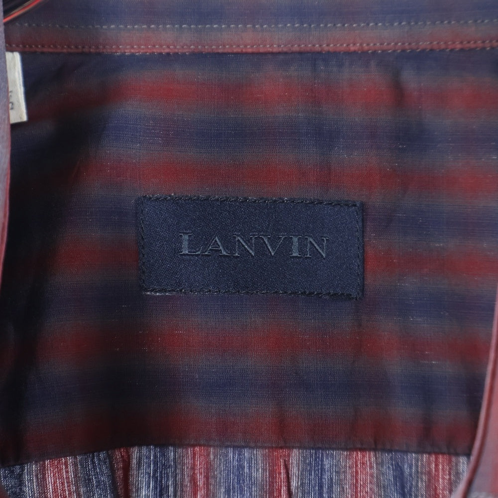 LANVIN(ランバン) STRIPED SHIRT ストライプ 長袖Tシャツ レッド/ブルー