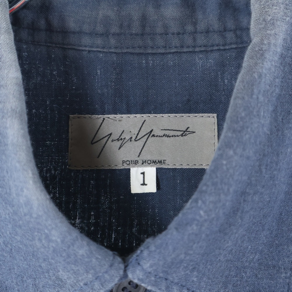 B Yohji Yamamoto(ビー ヨウジヤマモト) SHORT SLEEVE SHIRT ショートスリーブ 半袖シャツ ネイビー HB-B58-909