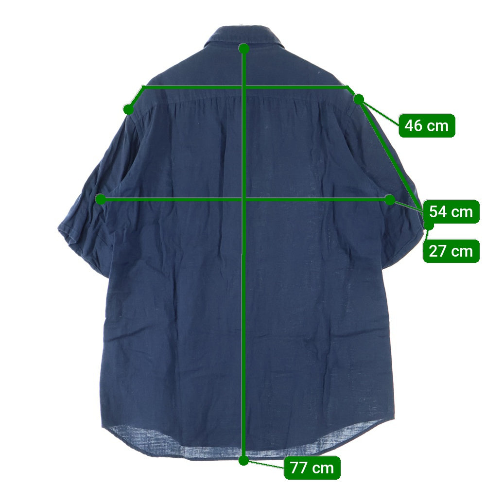 B Yohji Yamamoto(ビー ヨウジヤマモト) SHORT SLEEVE SHIRT ショートスリーブ 半袖シャツ ネイビー HB-B58-909