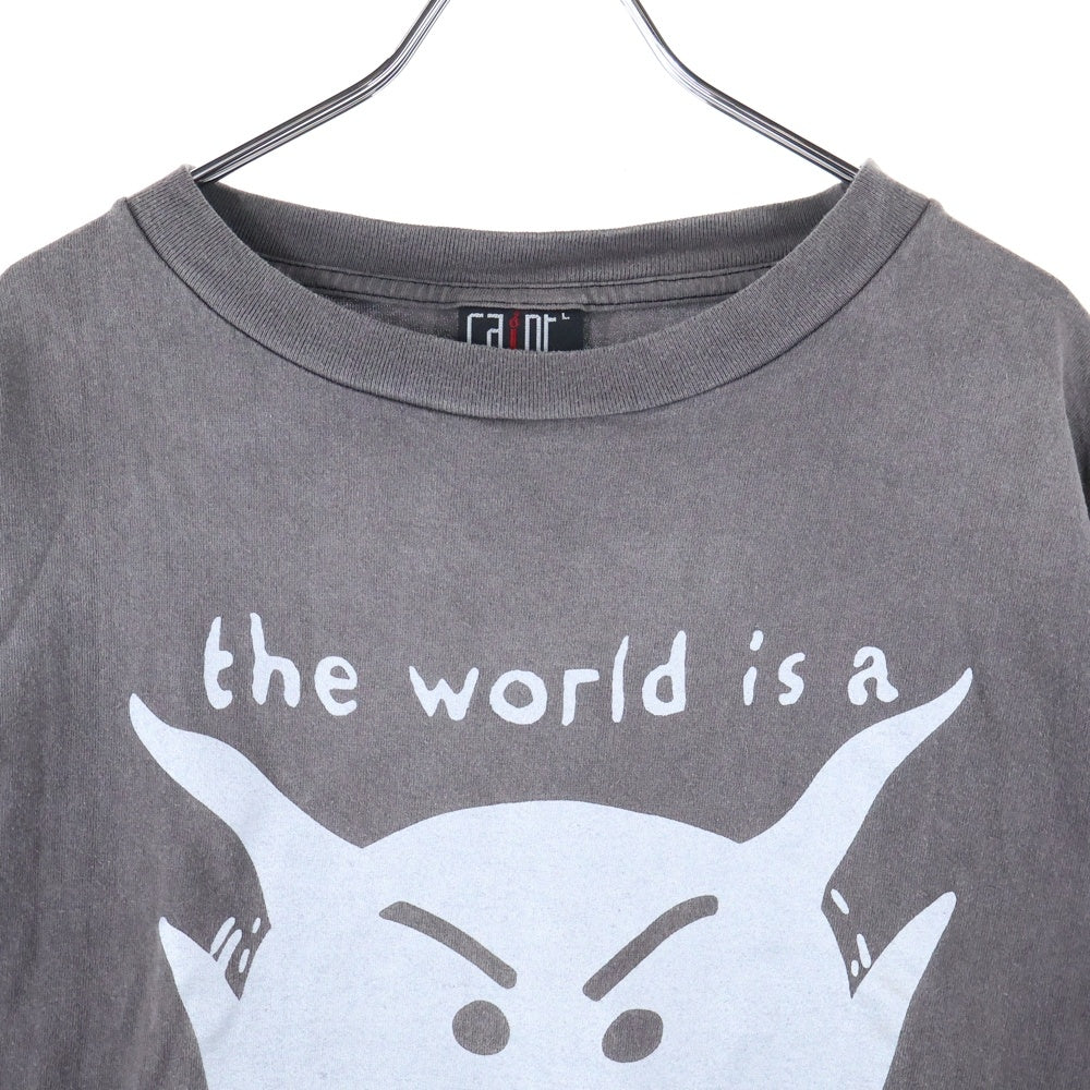 SAINT MICHAEL(セントマイケル) LS TEE SATAN ヴィンテージ加工ロングスリーブ 長袖Tシャツ カットソー SM-A21-0000-025 ブラウン