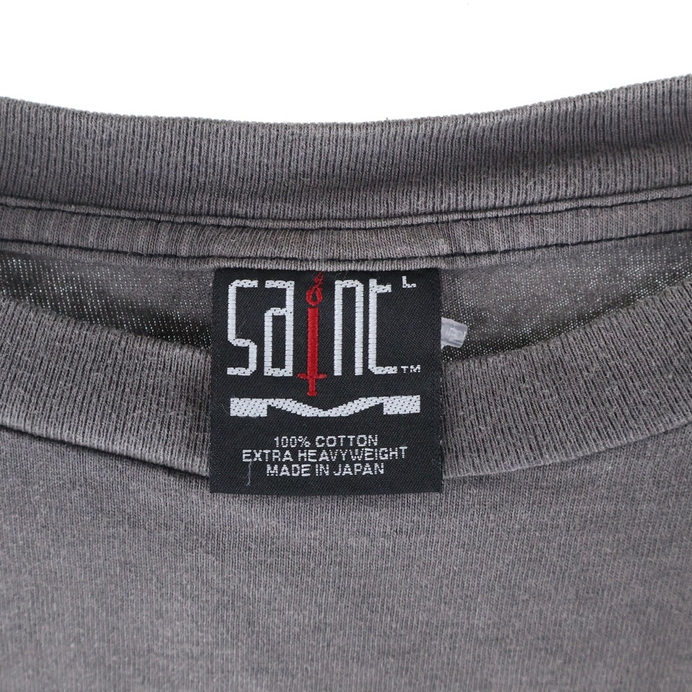 SAINT MICHAEL(セントマイケル) LS TEE SATAN ヴィンテージ加工ロングスリーブ 長袖Tシャツ カットソー SM-A21-0000-025 ブラウン