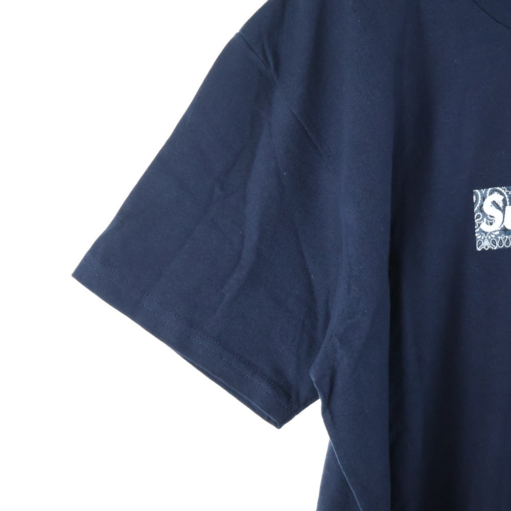 SUPREME(シュプリーム) 19AW Bandana Box Logo Tee バンダナボックスロゴティー ロゴプリントクルーネック半袖Tシャツ ネイビー