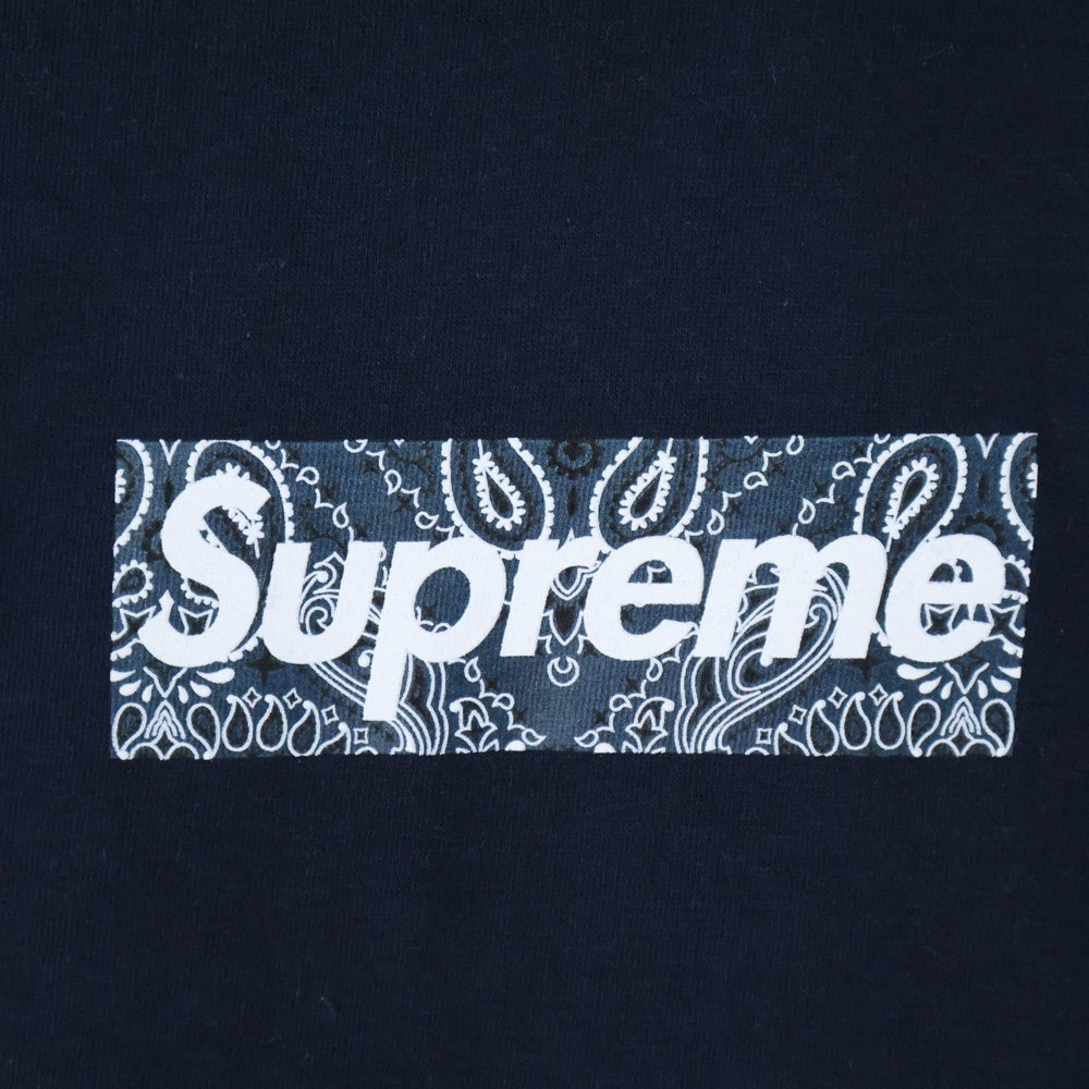 SUPREME(シュプリーム) 19AW Bandana Box Logo Tee バンダナボックスロゴティー ロゴプリントクルーネック半袖Tシャツ ネイビー