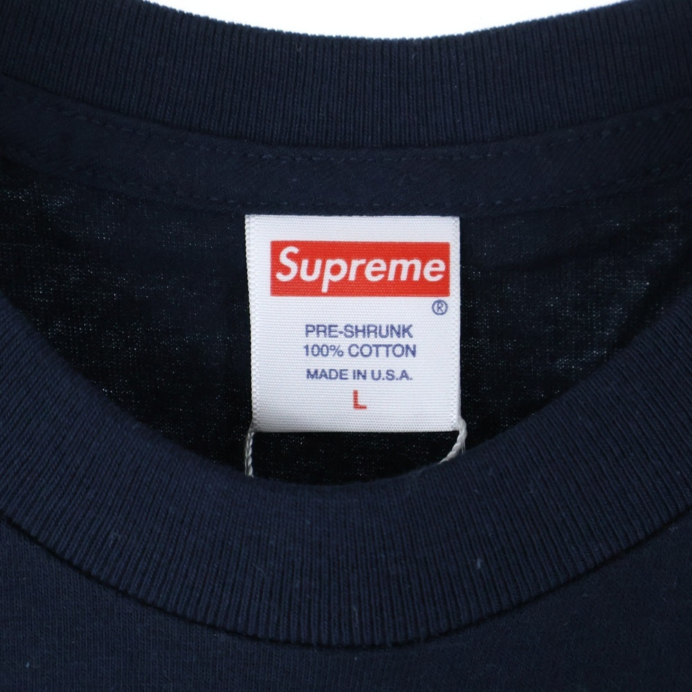 SUPREME(シュプリーム) 19AW Bandana Box Logo Tee バンダナボックスロゴティー ロゴプリントクルーネック半袖Tシャツ ネイビー