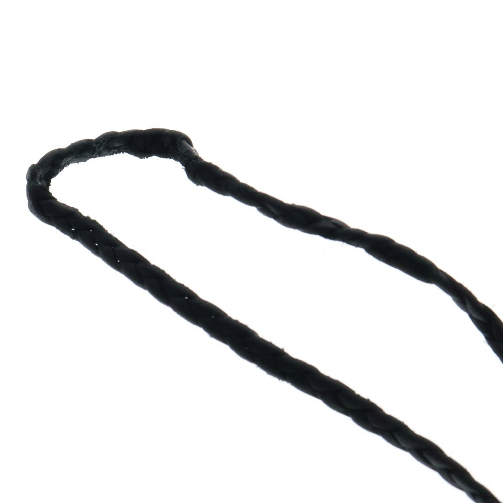 CHROME HEARTS(クロムハーツ) LEATHER BRAID SCROLL ネックレス レザーブレイドネックレス ブラック/シルバー BCA377