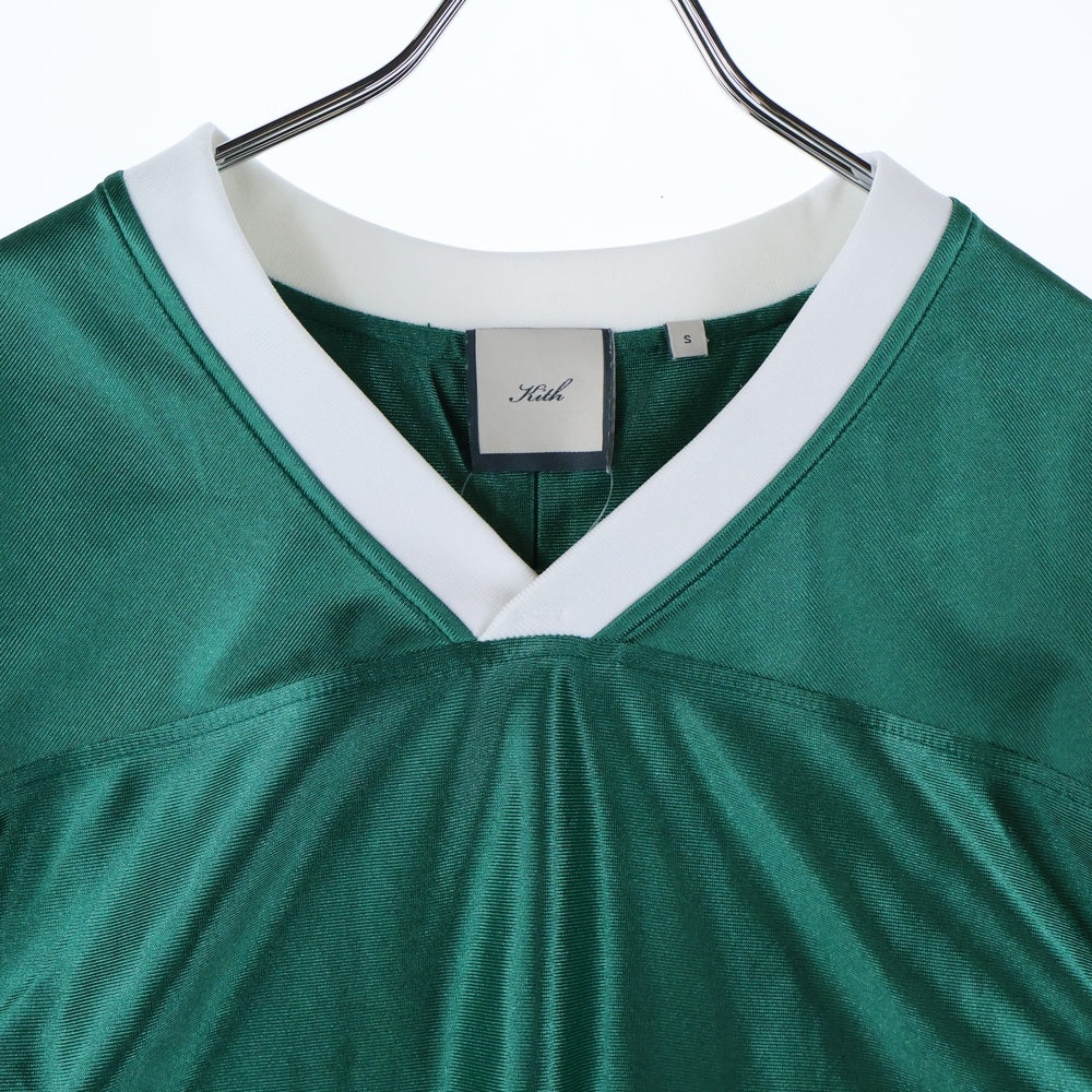 KITH(キス) Koda Cropped Football Jersey クロップド フットボール ジャージ 半袖Tシャツ レディース グリーン