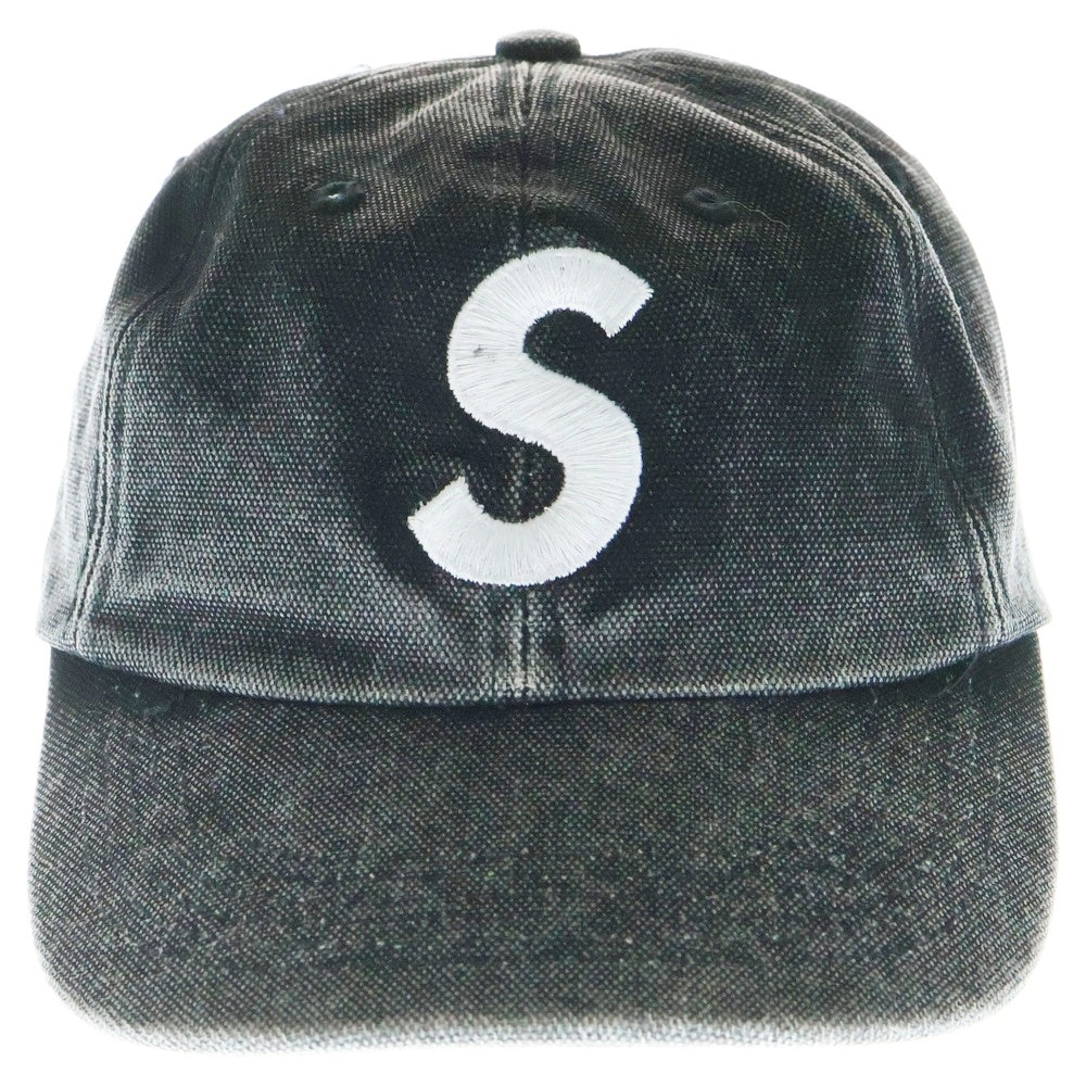 SUPREME(シュプリーム) 25SS Pigment Coated S Logo 6-Panel ピグメント コーティング キャップ 帽子 ブラック