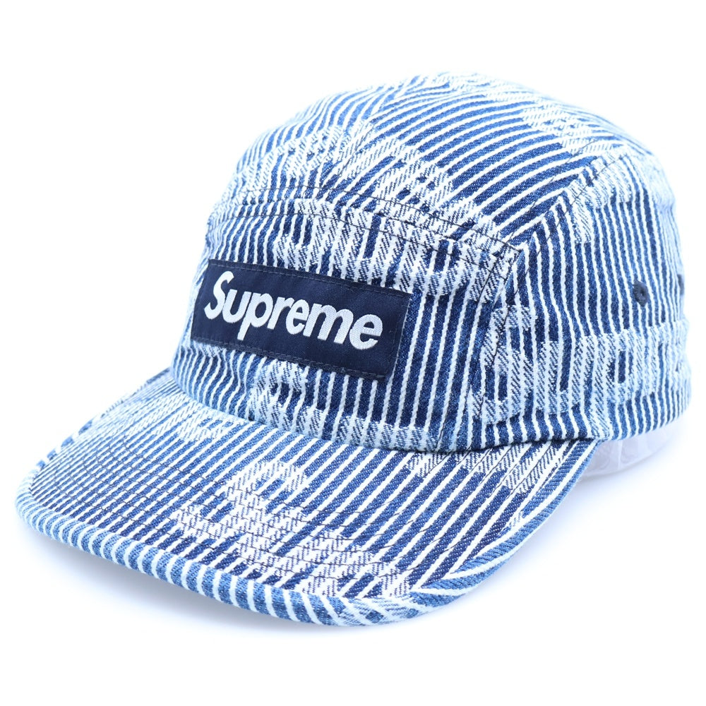 SUPREME(シュプリーム) 24SS Denim Camp Cap ストライプデニムキャンプキャップ 帽子 ネイビー
