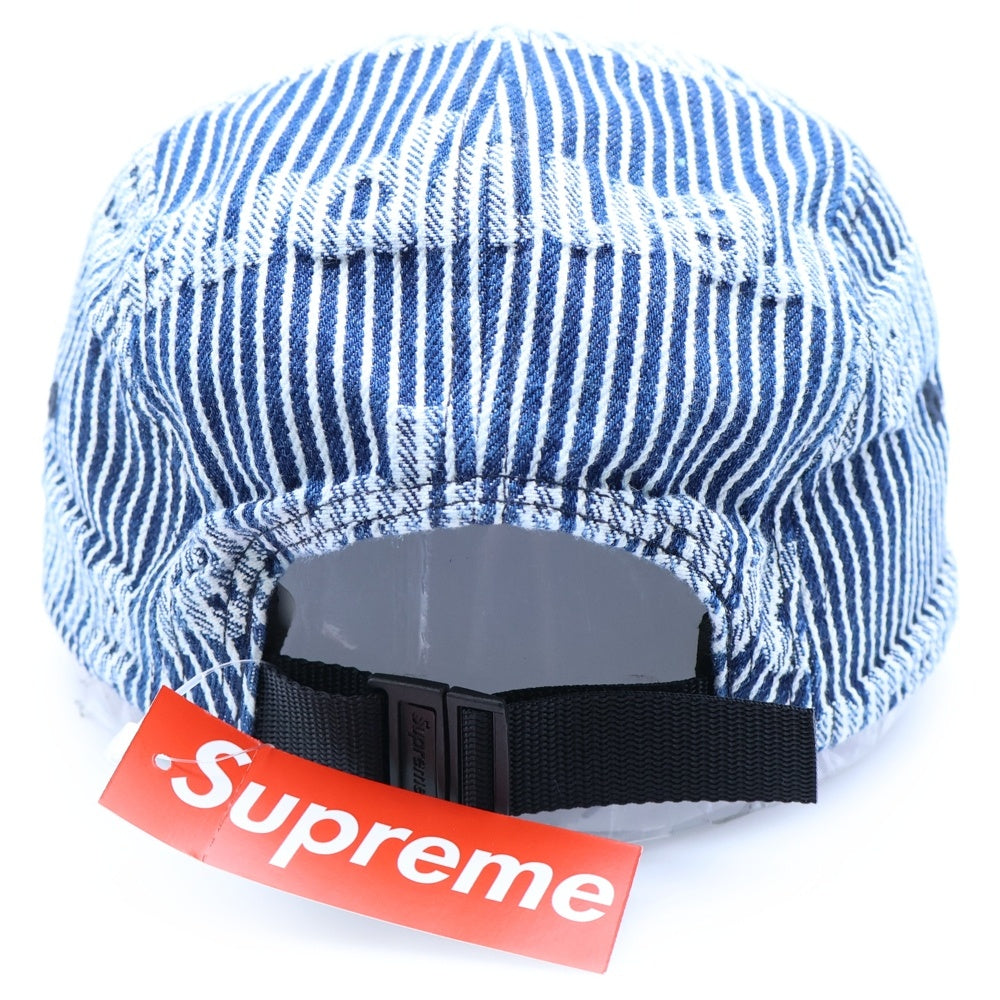 SUPREME(シュプリーム) 24SS Denim Camp Cap ストライプデニムキャンプキャップ 帽子 ネイビー