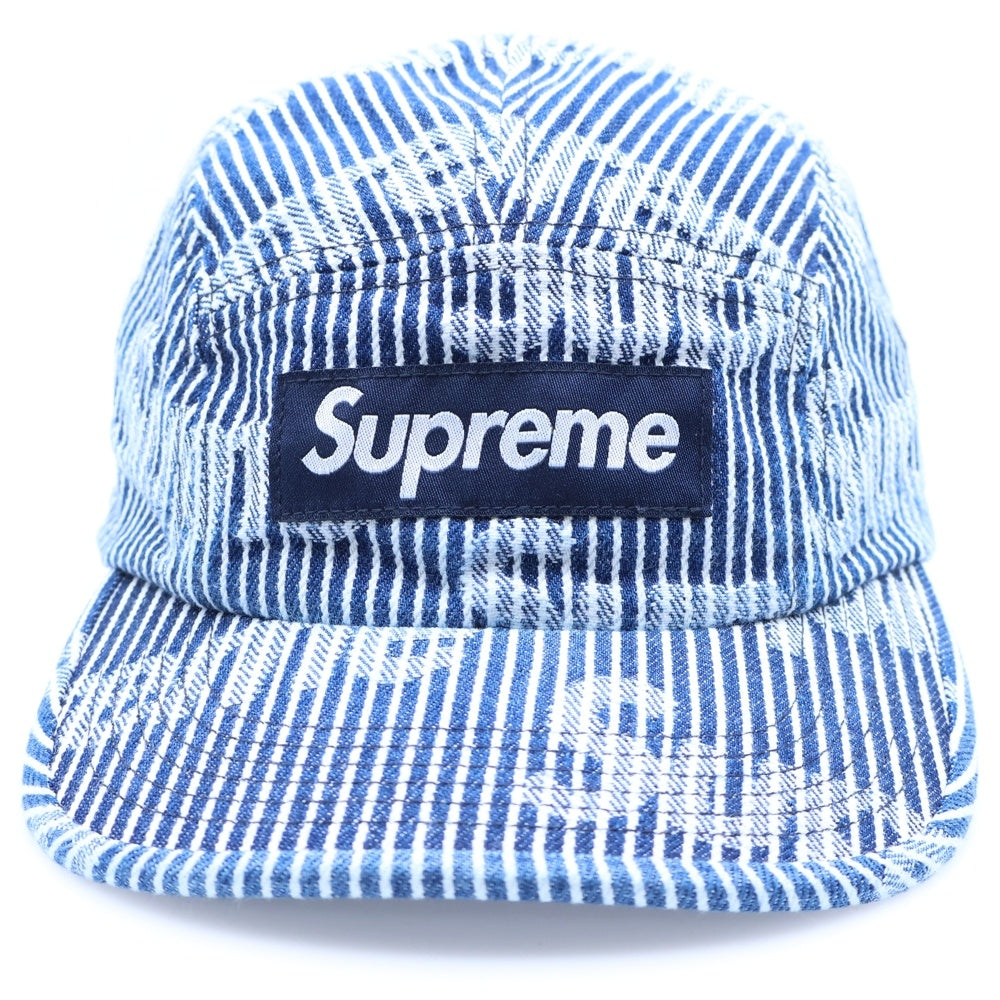 SUPREME(シュプリーム) 24SS Denim Camp Cap ストライプデニムキャンプキャップ 帽子 ネイビー