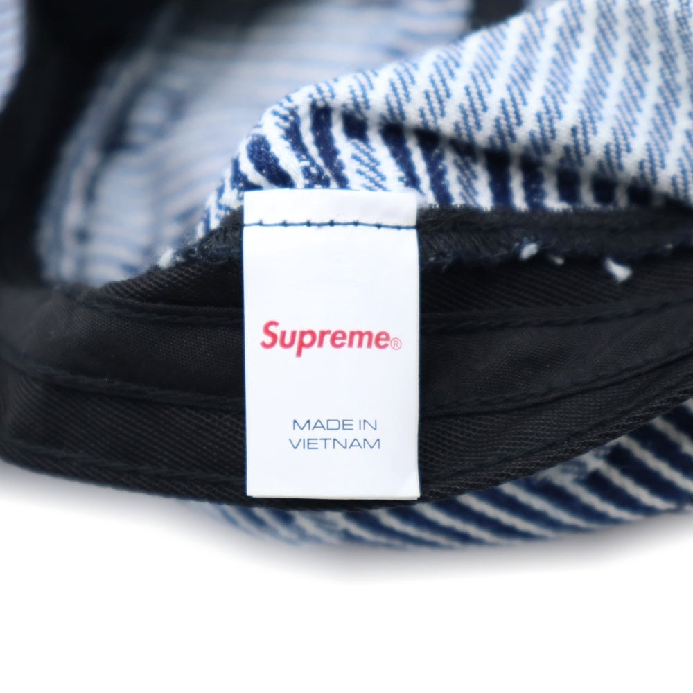 SUPREME(シュプリーム) 24SS Denim Camp Cap ストライプデニムキャンプキャップ 帽子 ネイビー