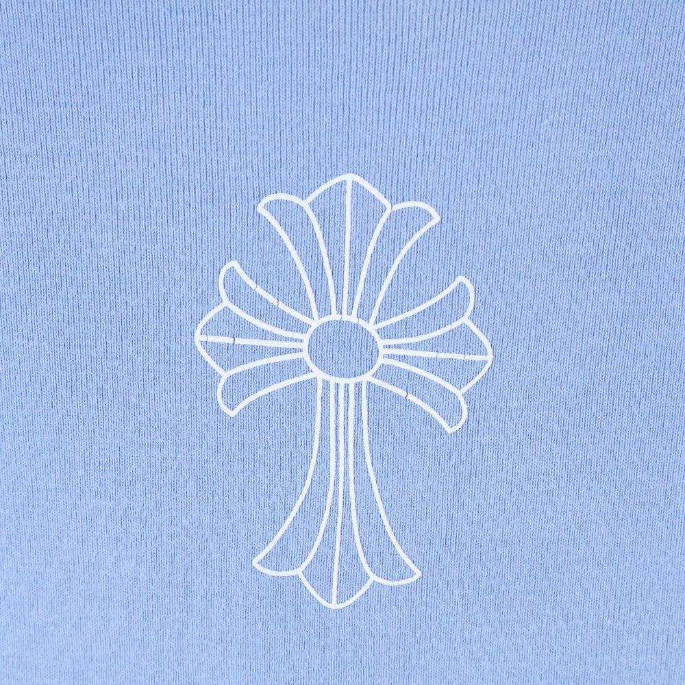 CHROME HEARTS(クロムハーツ) CROSS RAGLAN TEE セメタリークロス 半袖Tシャツ レディース ホワイト/ブルー