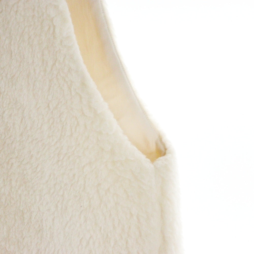 JIL SANDER(ジルサンダー) Wool Fleece Zip Gilet ウールフリース ジレ ジップアップボアベスト アイボリー JSMU460101 MU210805A
