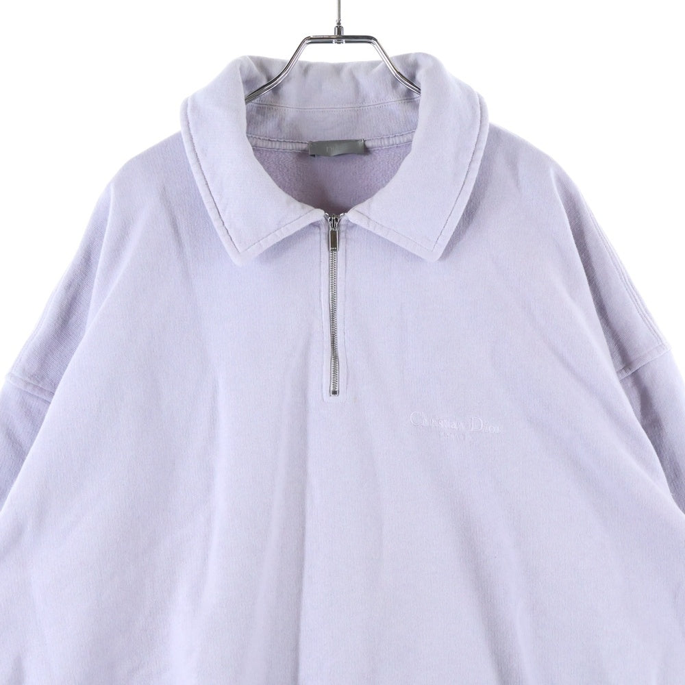 DIOR(ディオール) 22AW Half-Zipped Long-Sleeved Sweatshirt ロゴ刺繍 ハーフジップスウェットトレーナー グレー 313J650A0807