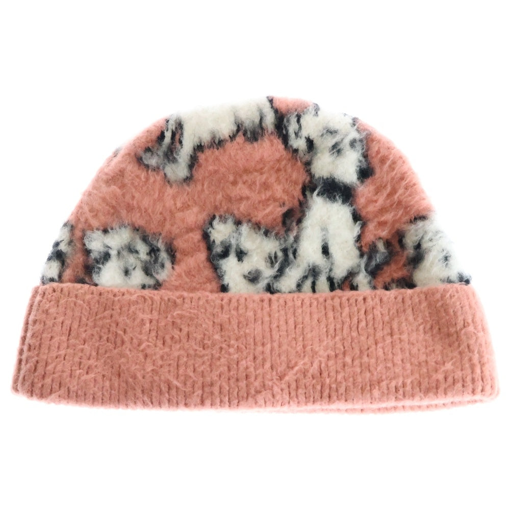 CELINE(セリーヌ) Knit Beanie エイミードリアン 犬柄 ニットビーニー ニット帽 帽子 ピンク 2A97W531Q