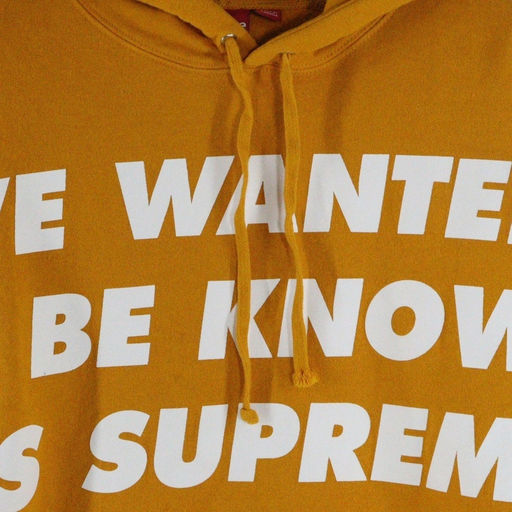 SUPREME(シュプリーム) 20SS Known As Hooded Sweatshirt ノウンアスフーデッドスウェットシャツ ロゴプリントプルオーバースウェットパーカー イエロー