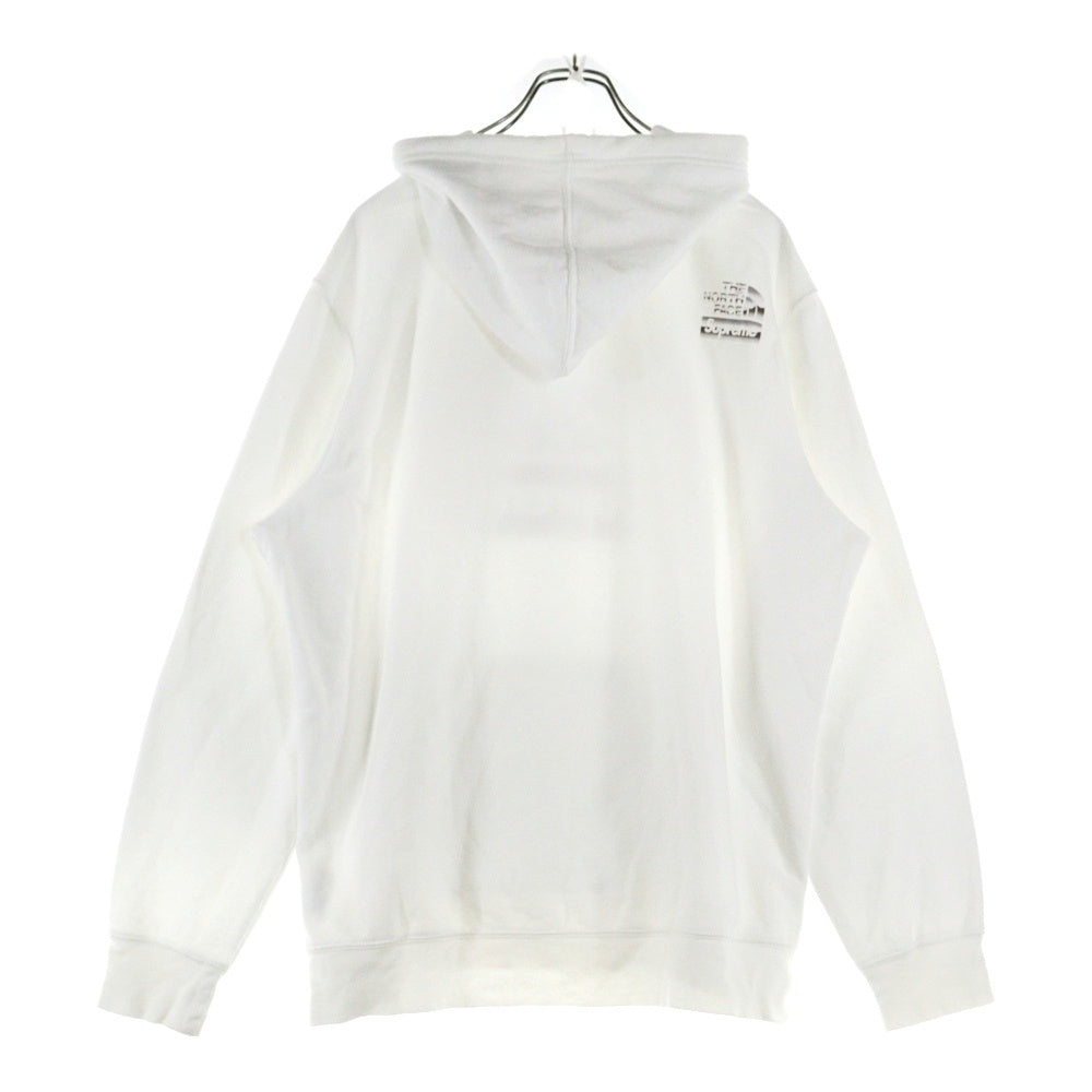 SUPREME(シュプリーム) 18SS Metallic Logo Hooded Sweatshirt メタリックロゴフーデッドスウェットシャツ ロゴプリントプルオーバースウェットパーカー ホワイト