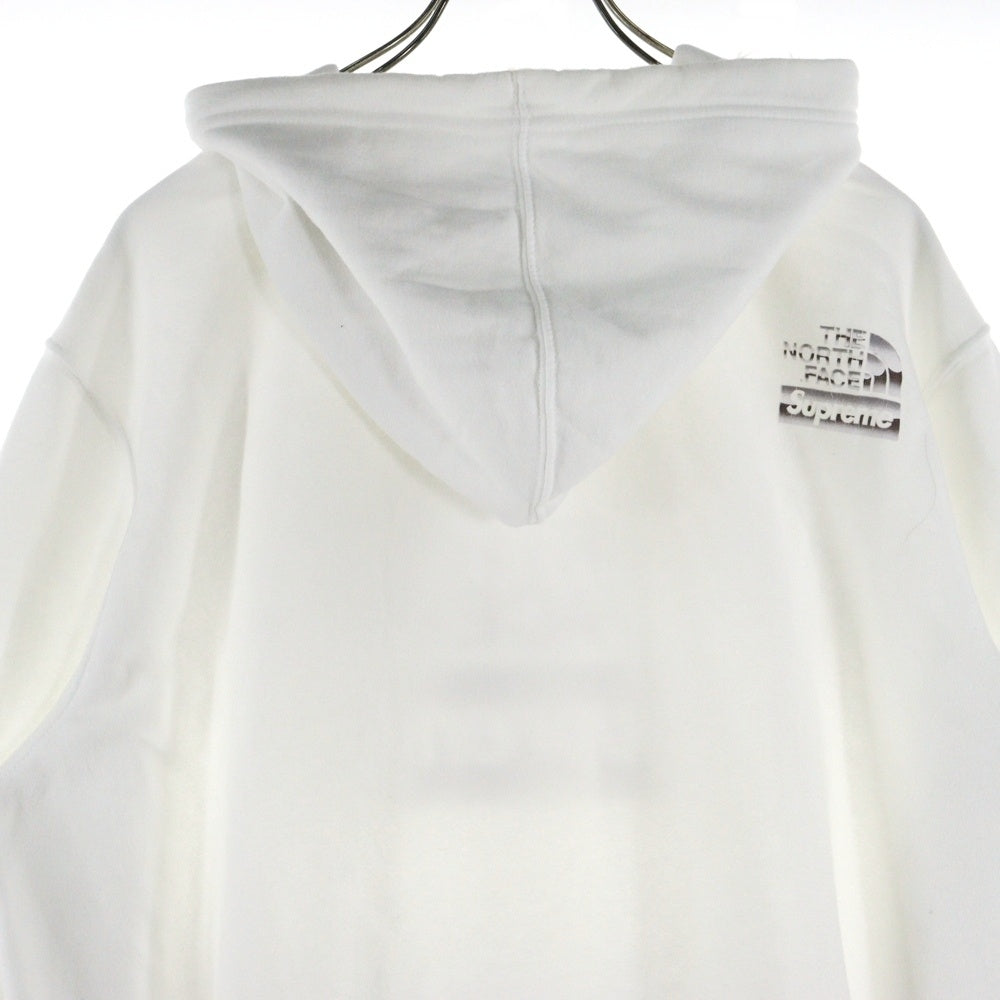 SUPREME(シュプリーム) 18SS Metallic Logo Hooded Sweatshirt メタリックロゴフーデッドスウェットシャツ ロゴプリントプルオーバースウェットパーカー ホワイト