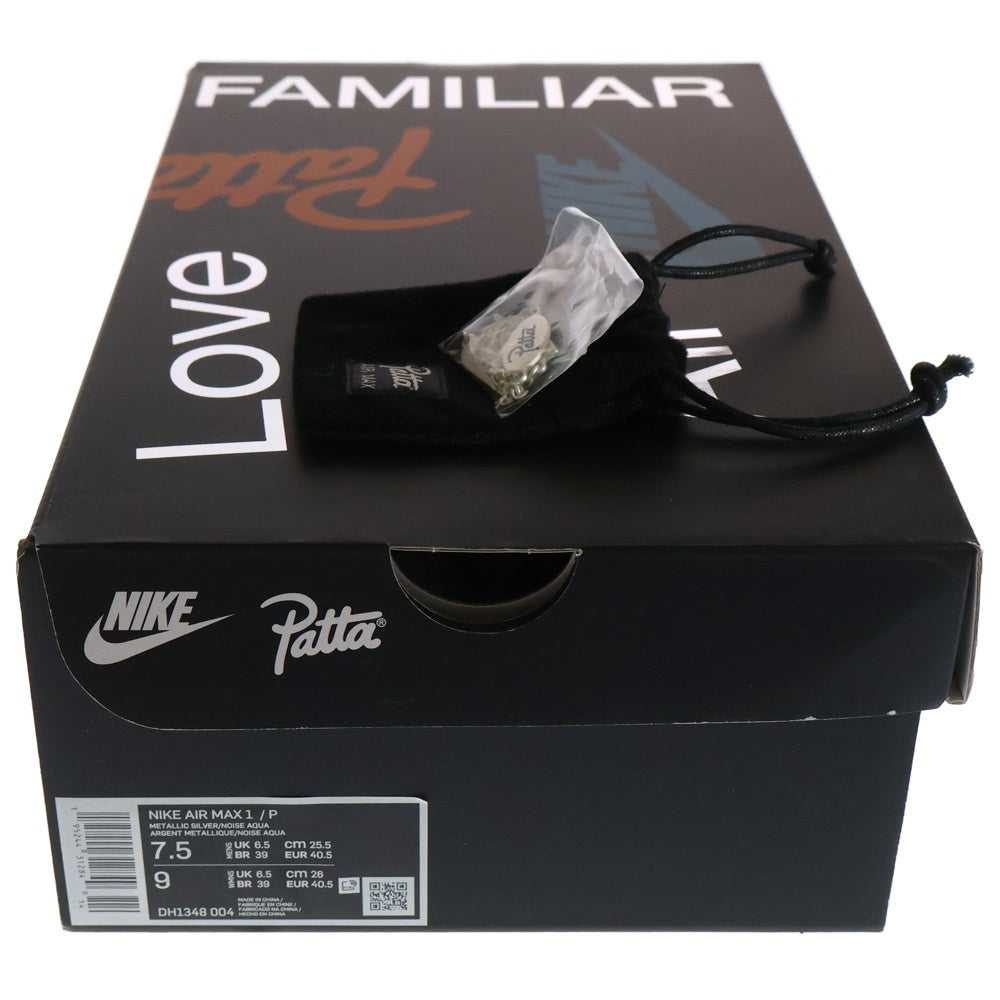 NIKE(ナイキ) ×PATTA AIR MAX 1 /P パタ エアマックス1 ローカットスニーカー グレー US7.5/25.5cm DH1348-004