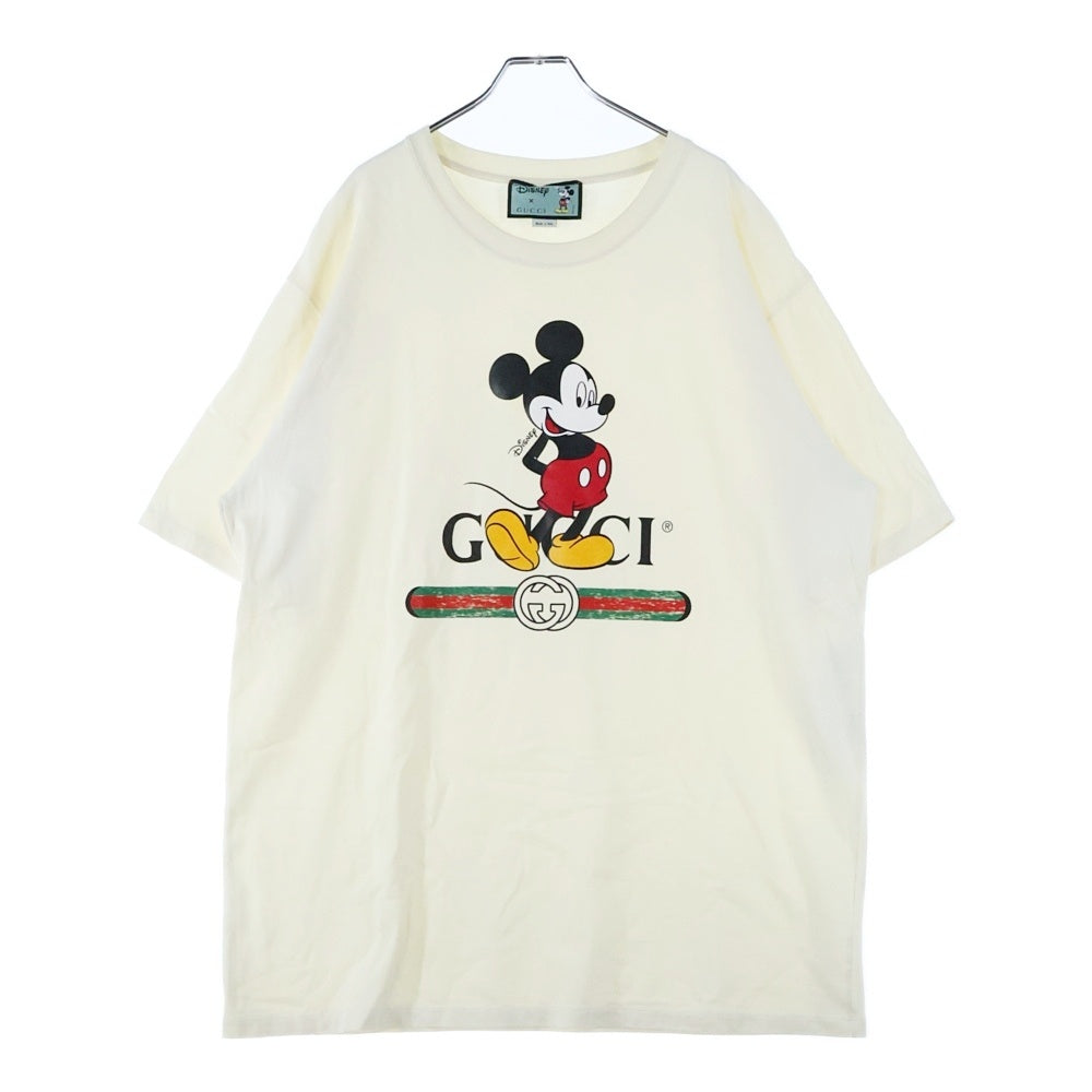 GUCCI(グッチ) 20SS ×Disney Mickey Print Tee ×ディズニー プリント クルーネック半袖Tシャツカットソー 565806 XJB66 アイボリー