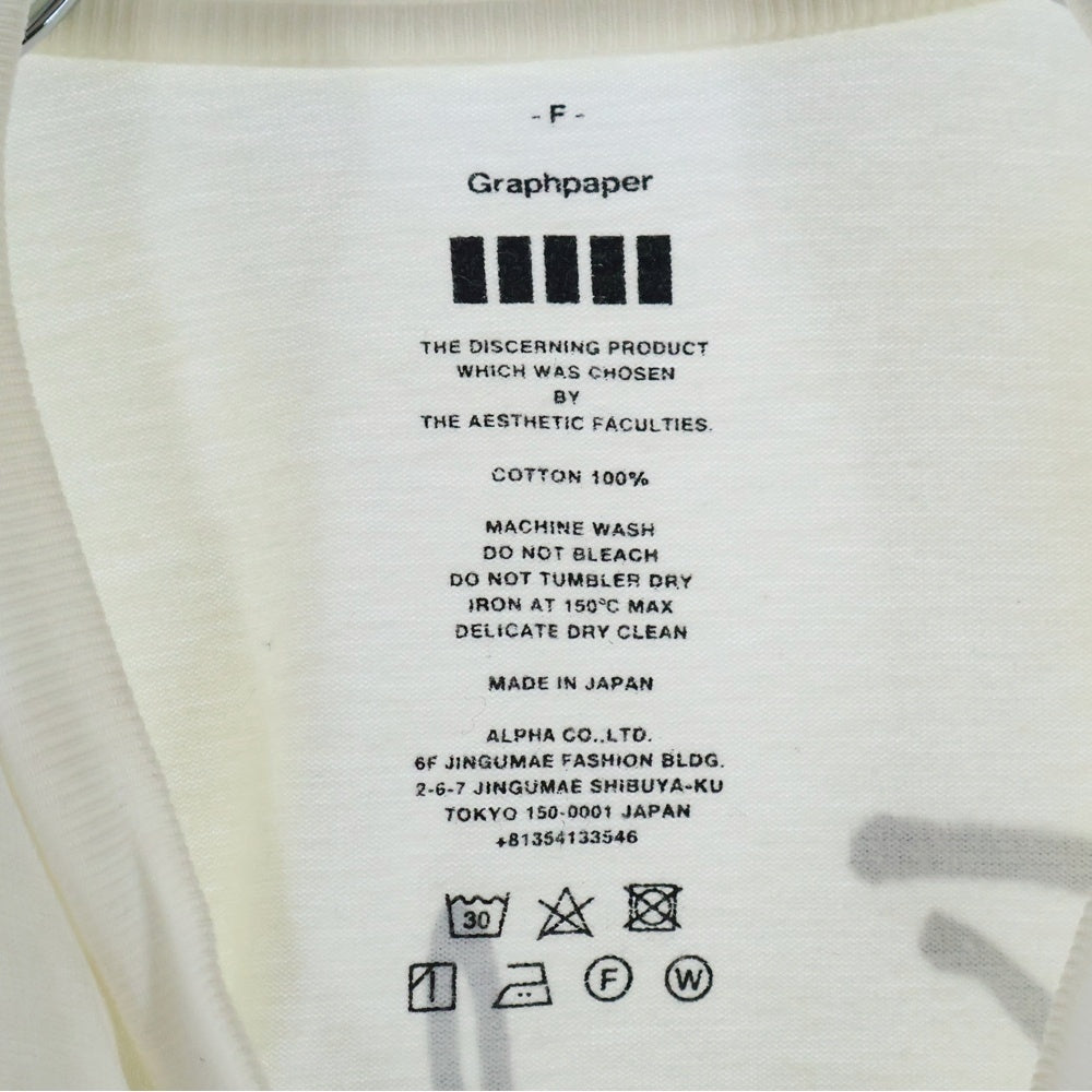 Graphpaper(グラフペーパー) × L'echoppe × レショップ バックプリントクルーネックTシャツ 半袖Tシャツ ホワイト