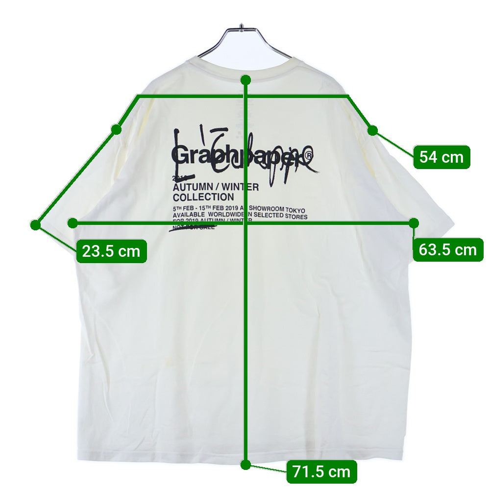 Graphpaper(グラフペーパー) × L'echoppe × レショップ バックプリントクルーネックTシャツ 半袖Tシャツ ホワイト