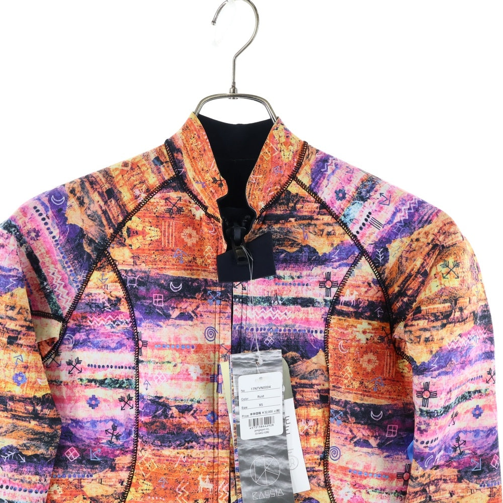 KASSIA(カシア) KASSIA カシア フロントジップロングスリーブスプリングウェット レディース 総柄スイムウェア 水着 パープル